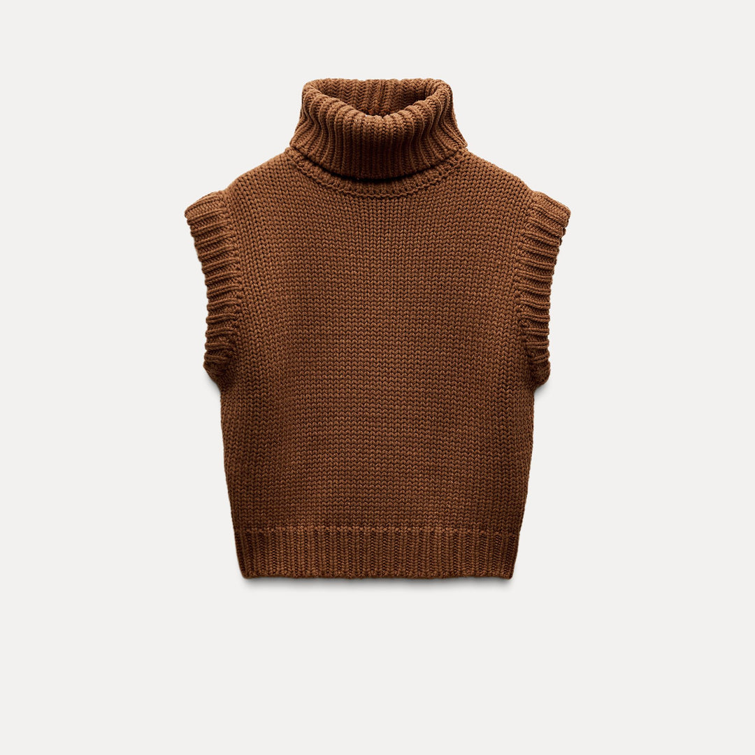 Moudda ZARA - Gilet col montant tricot épais - Tunisie 1