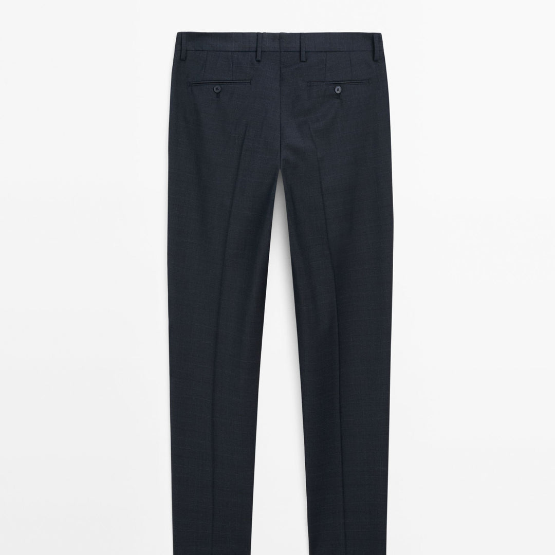 Moudda Massimo Dutti - Pantalon costume prince de Galles bleu gris - Tunisie 5