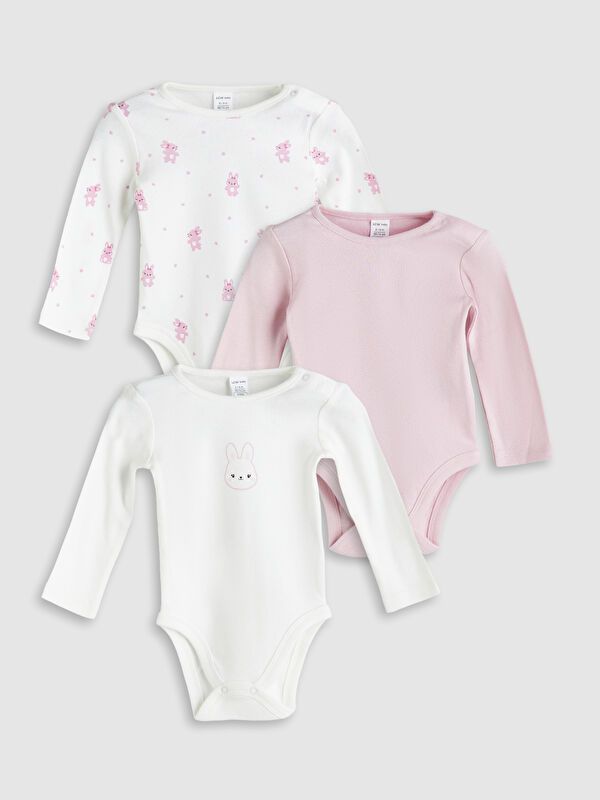 Moudda LC Waikiki - Body jersey imprimé manches longues sport Fille Ecru - Tunisie 1