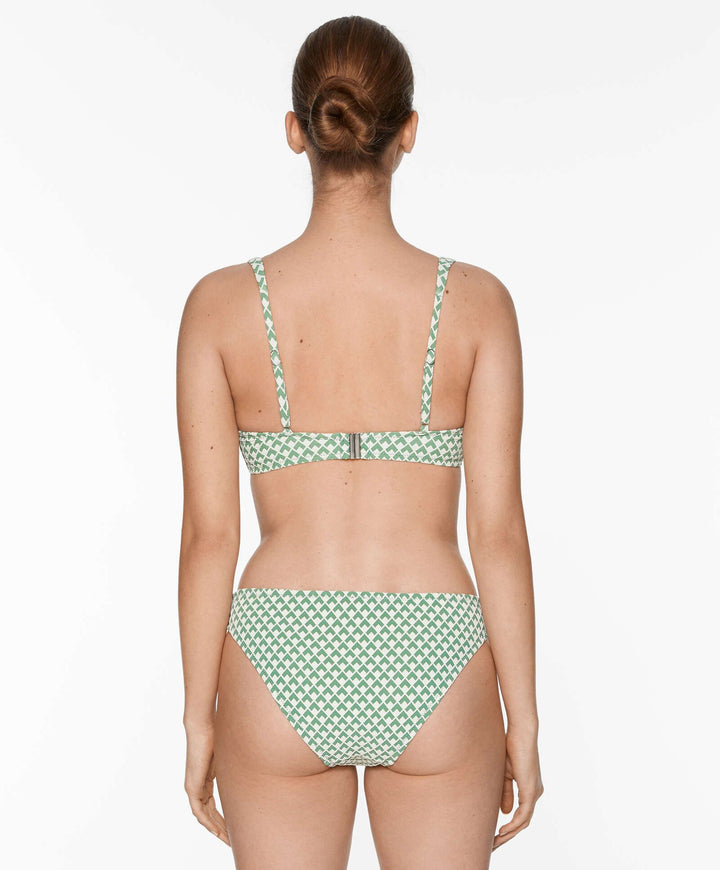 Moudda Oysho - Culotte Halter Mousse Extra Sans Armatures Jacquard Géométrique Vert - Tunisie 6