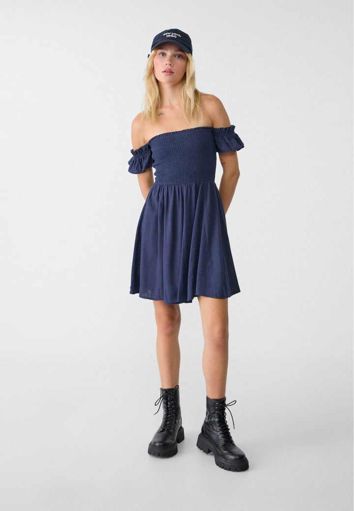 Moudda STRADIVARIUS - Robe Bardot Courte Élastiquée - Tunisie 3