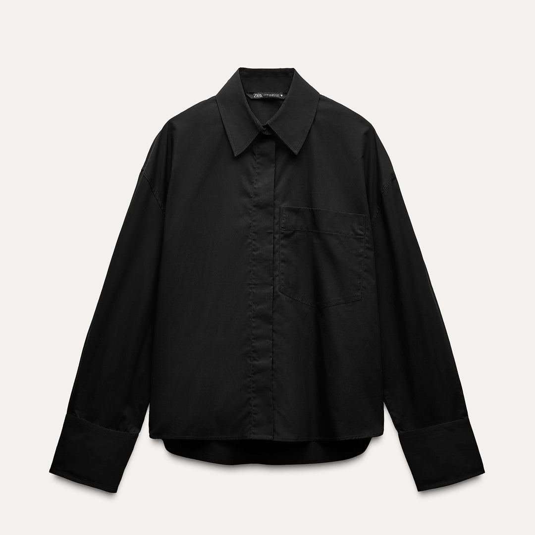 Moudda ZARA - Chemise popeline manches longues grande poche - Tunisie 1