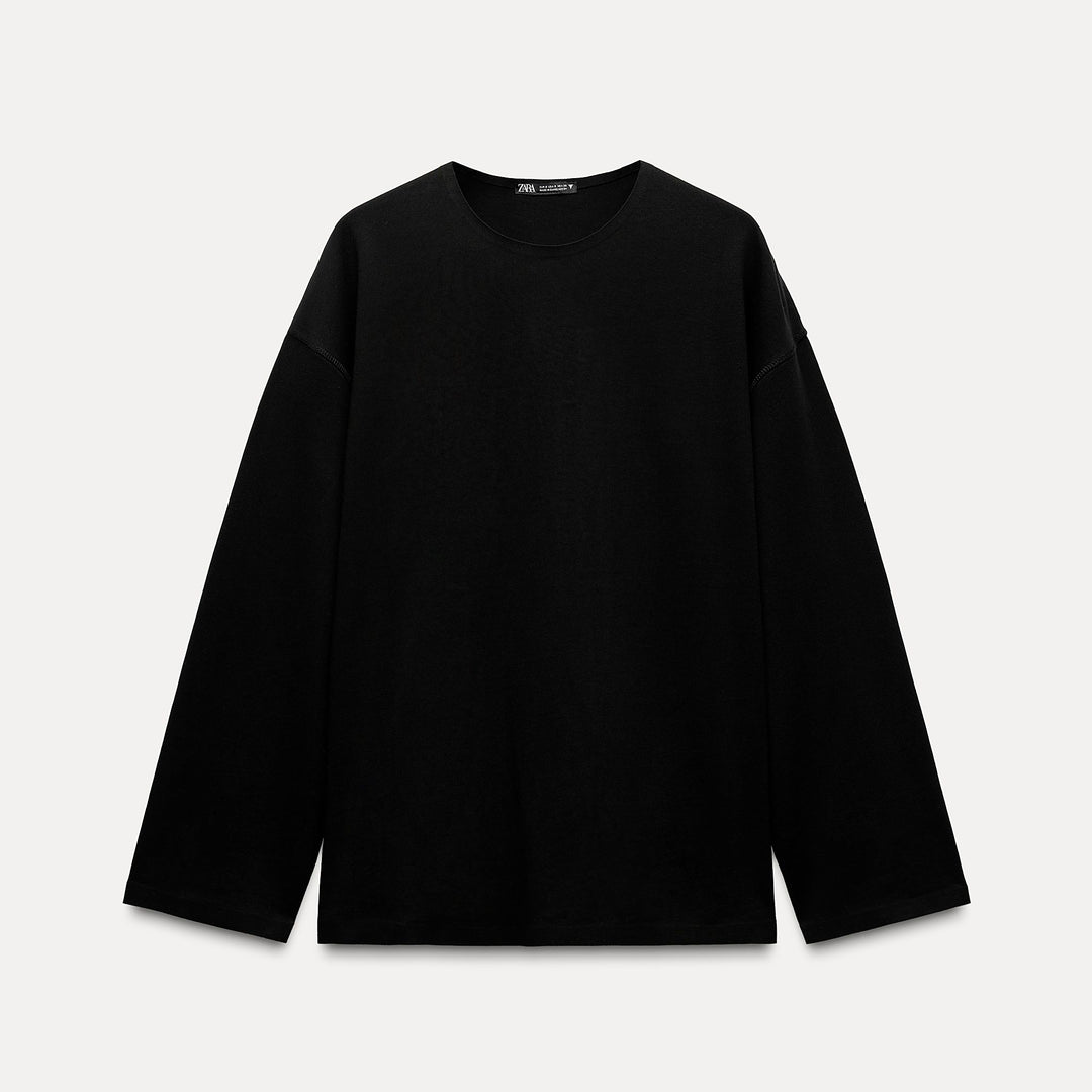 Moudda ZARA - T-shirt Coton Manches Longues Clean - Tunisie 1