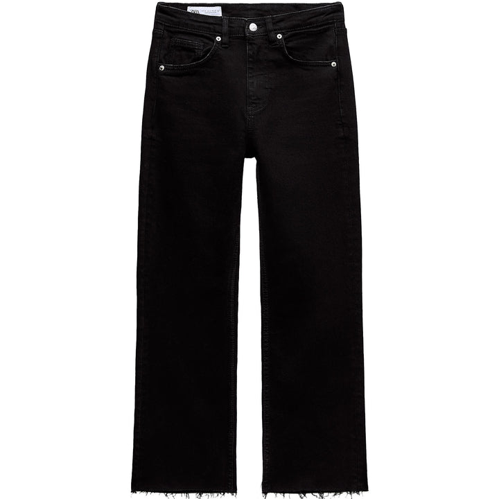 Moudda ZARA - Pantalon évasé court 5 poches taille haute ourlet brut - Tunisie 3