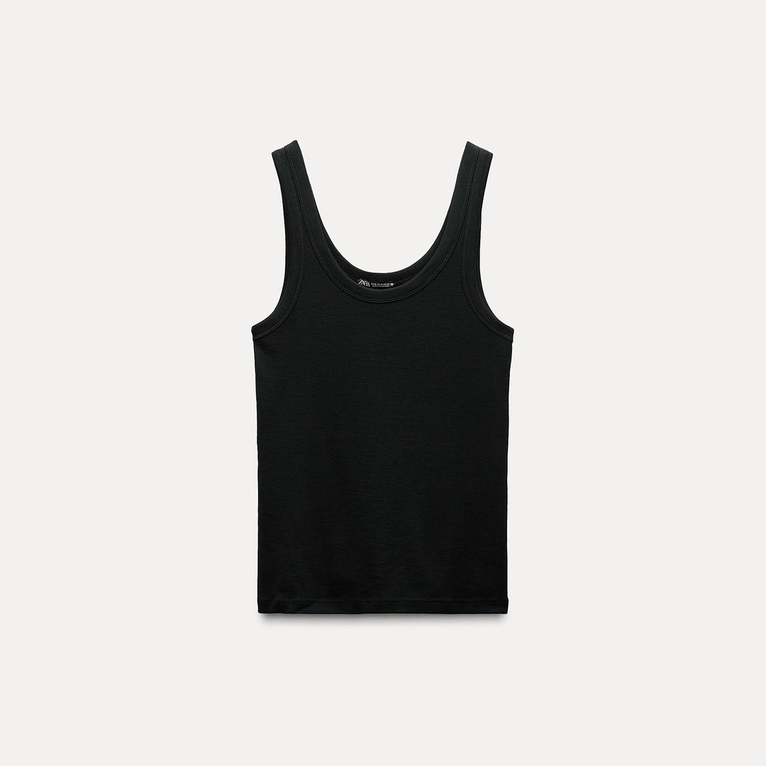 Moudda ZARA - T-shirt en Coton Mercerisé à Bretelles - Tunisie 2