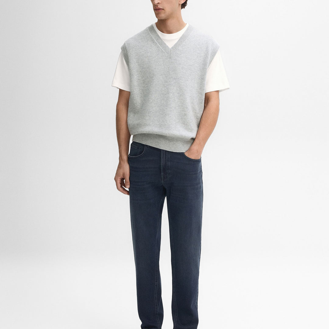 Moudda Massimo Dutti - Pantalon jean indigo lavé coupe fuselée - Tunisie 8