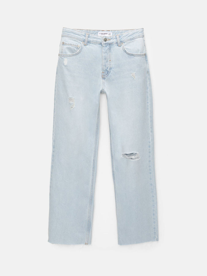 Moudda PULL & BEAR - Pantalon Denim Droit Taille Moyenne Cheville - Tunisie 6