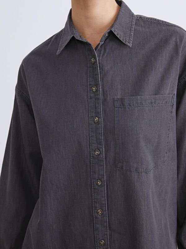 Moudda LC Waikiki - Tunique tissée manches longues denim Femme Rodéo grey - Tunisie 3