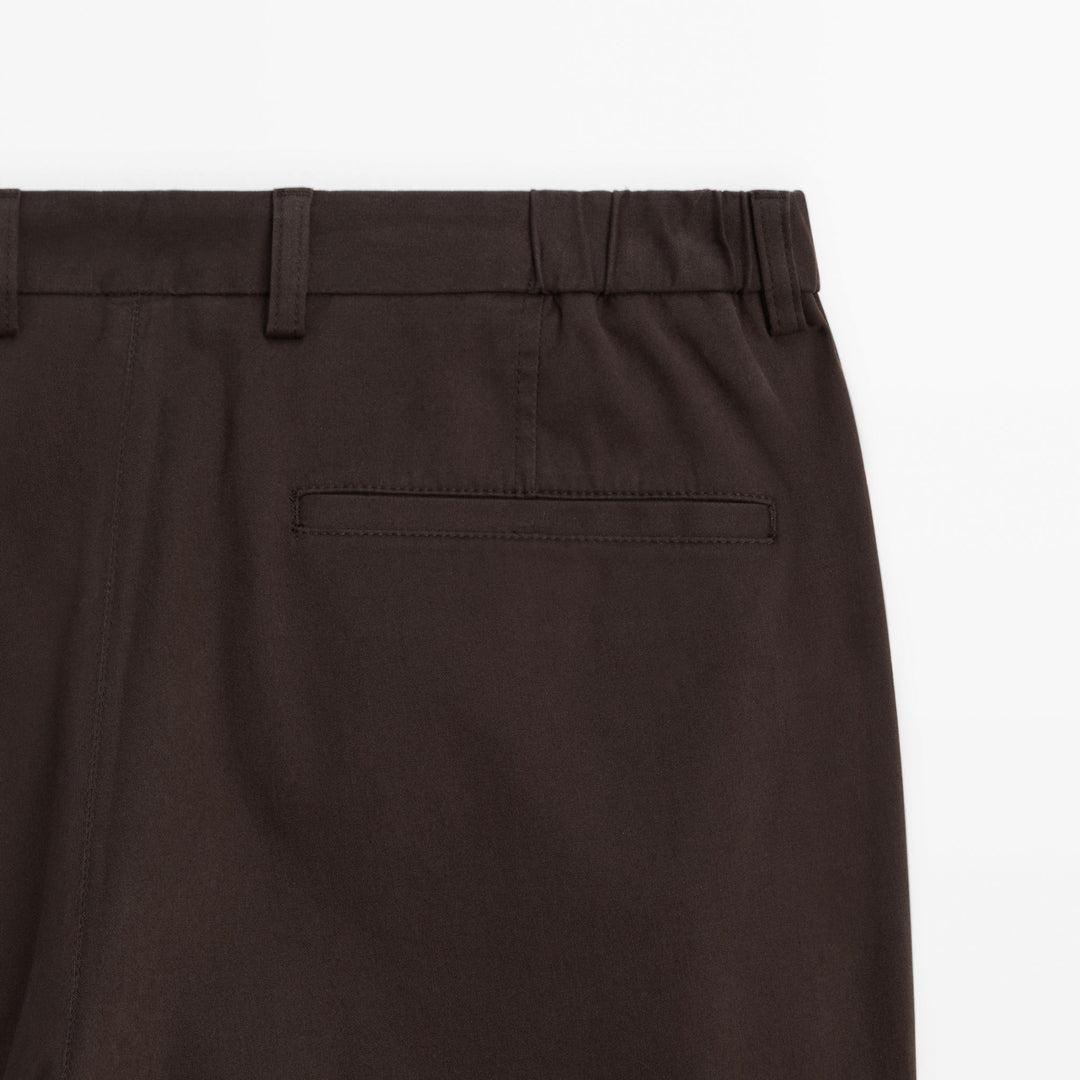 Moudda Massimo Dutti - Pantalon sergé brossé détail taille coupe fuselée - Tunisie 6