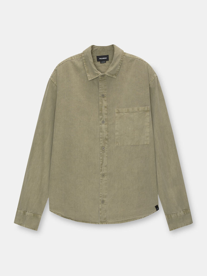 Moudda PULL & BEAR - Chemise Manches Longues Structure Lavée Basique - Tunisie 2