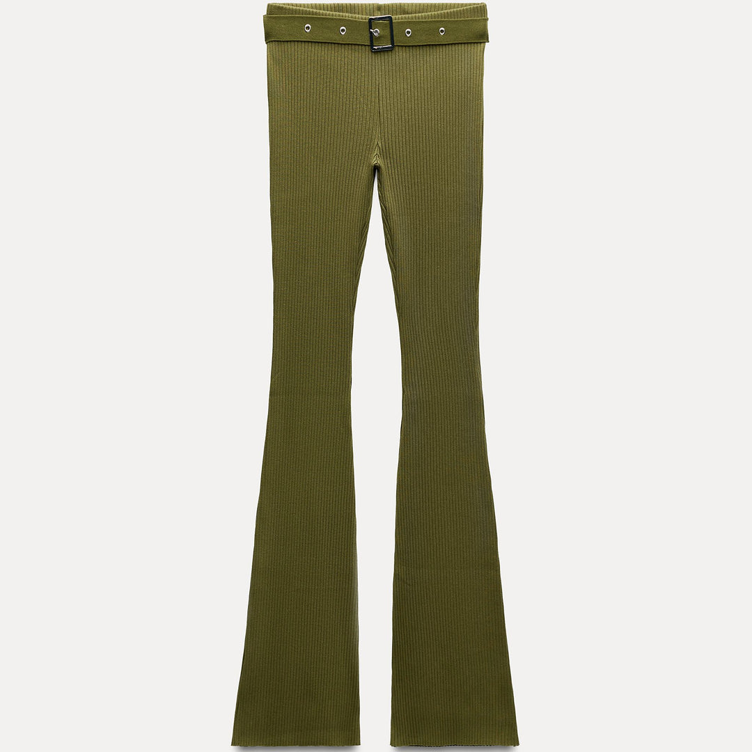 Moudda ZARA - Pantalon Évasé Côtelé à Ceinture - Tunisie 1