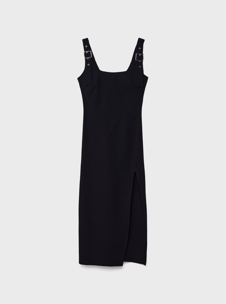 Moudda STRADIVARIUS - Robe Midi en Bengaline à Bretelles avec Boucles - Tunisie 3
