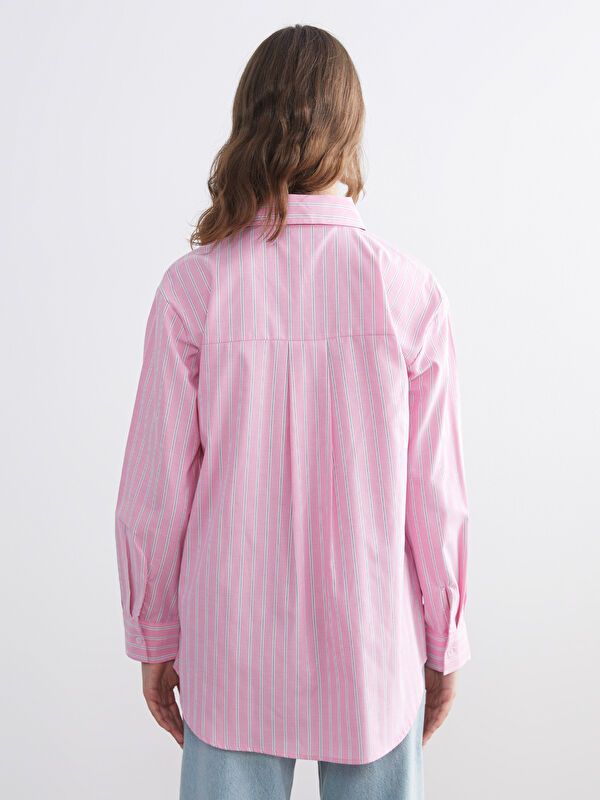Moudda LC Waikiki - Tunique tissée manches longues Femme Rayures roses - Tunisie 4