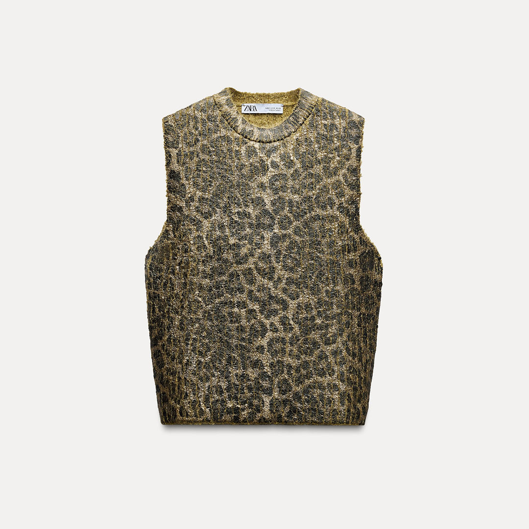 Moudda ZARA - Gilet effet métallisé imprimé animalier - Tunisie 1