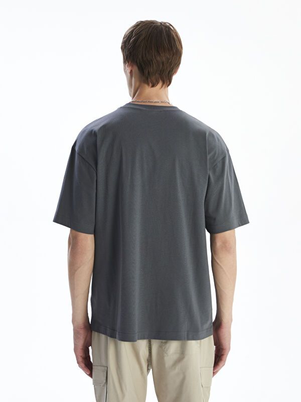 Moudda LC Waikiki - T-shirt jersey basique manches courtes Homme Gris foncé - Tunisie 4