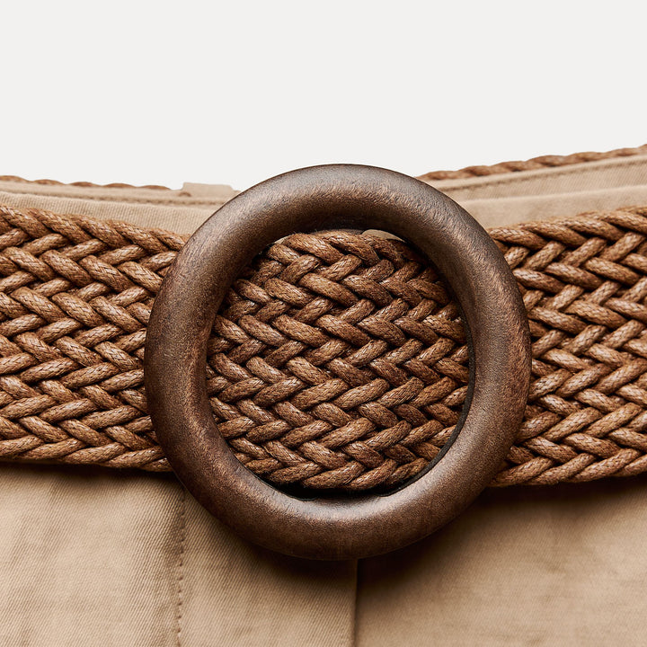 Moudda ZARA - Short ceinture large boucle ronde imitation bois - Tunisie 4