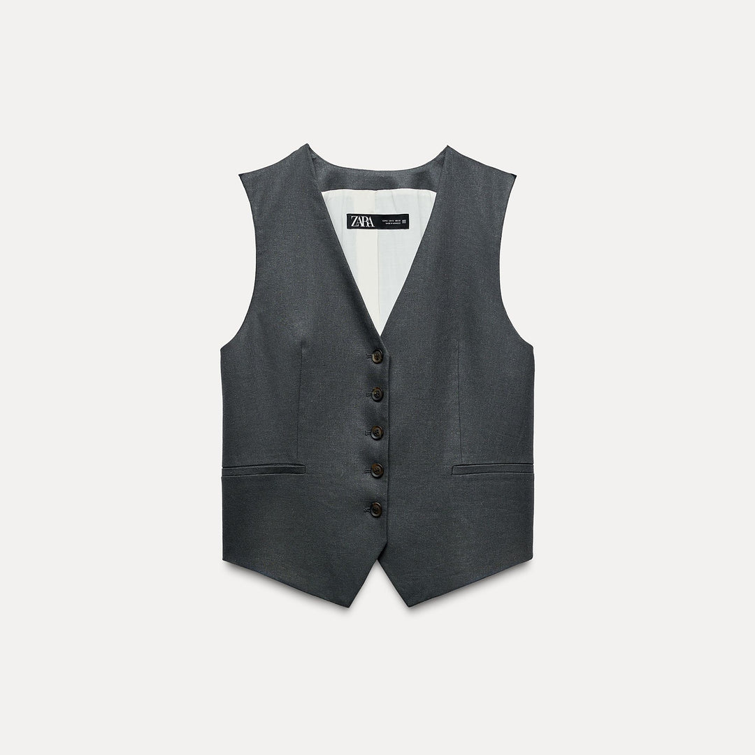 Moudda ZARA - Gilet tailleur lin (Ensemble) - Tunisie 1