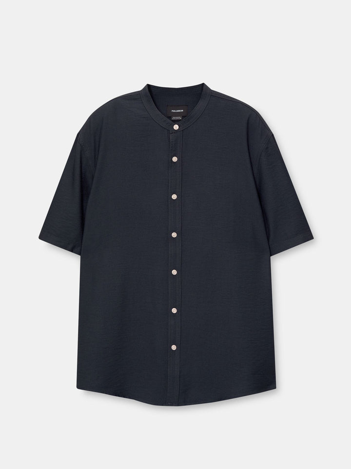 Moudda PULL & BEAR - Chemise Basique Demi-Manches Col Mao - Tunisie 4