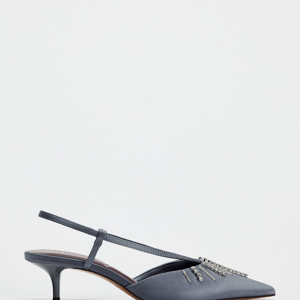 Moudda ZARA - Mocassins talon moyen satin strass - Tunisie 2