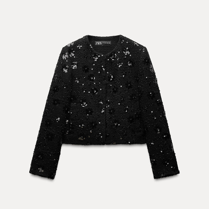 Moudda ZARA - Blazer Col Rond Fleur Séquins - Tunisie 1