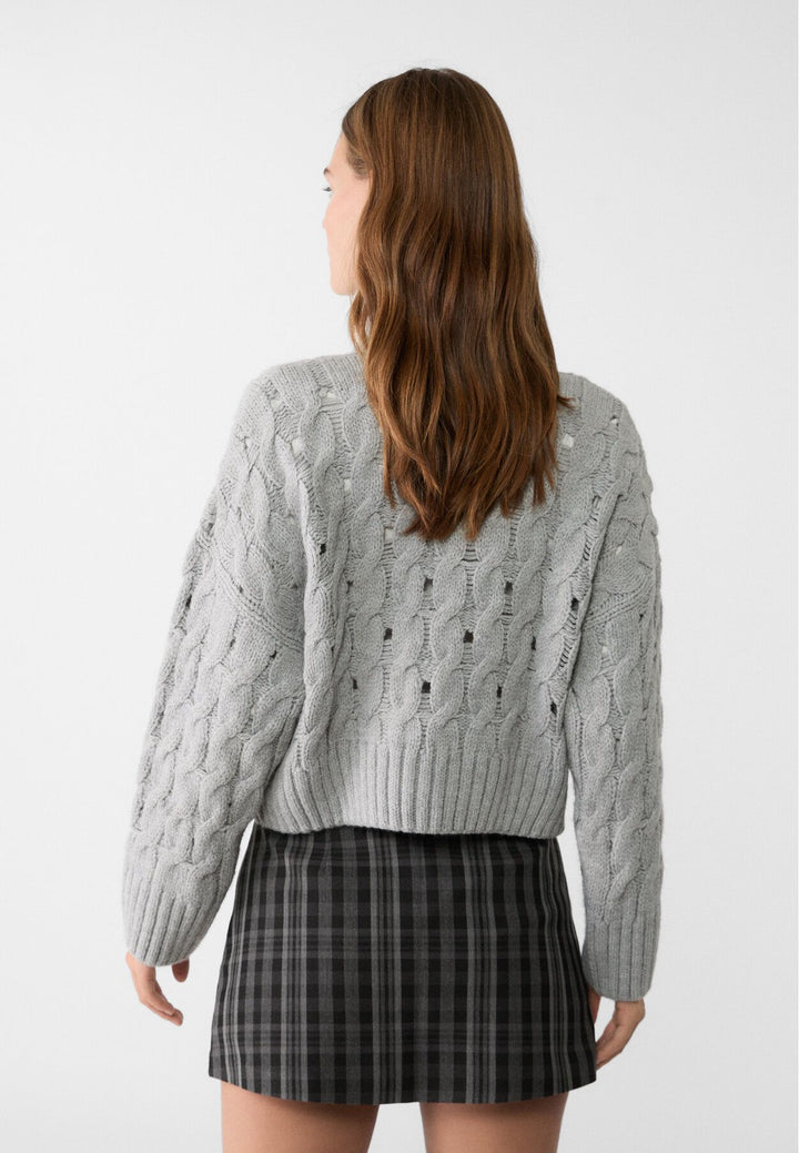 Moudda STRADIVARIUS - Pull en Maille Col Cygne Crop Tressé - Tunisie 5