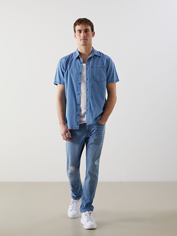 Moudda LC Waikiki - Chemise en jean manches courtes pour Homme - Tunisie 2