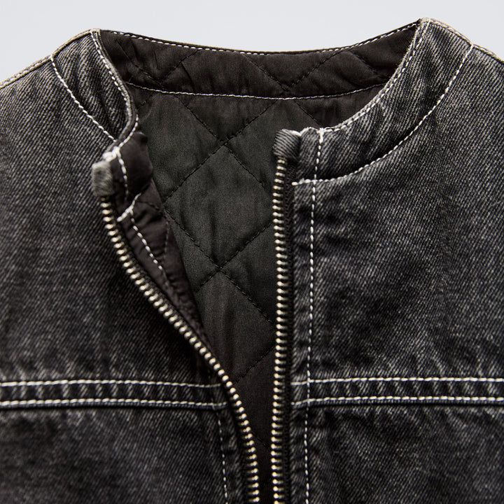 Moudda ZARA - Veste bomber jean enfant, surpiqûres contrastées - Tunisie 3