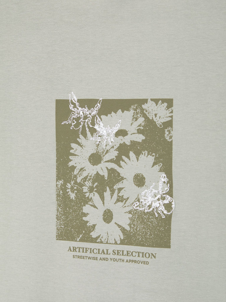 Moudda PULL & BEAR - T-Shirt Brodé Fleurs et Insectes Green Bank - Tunisie 2