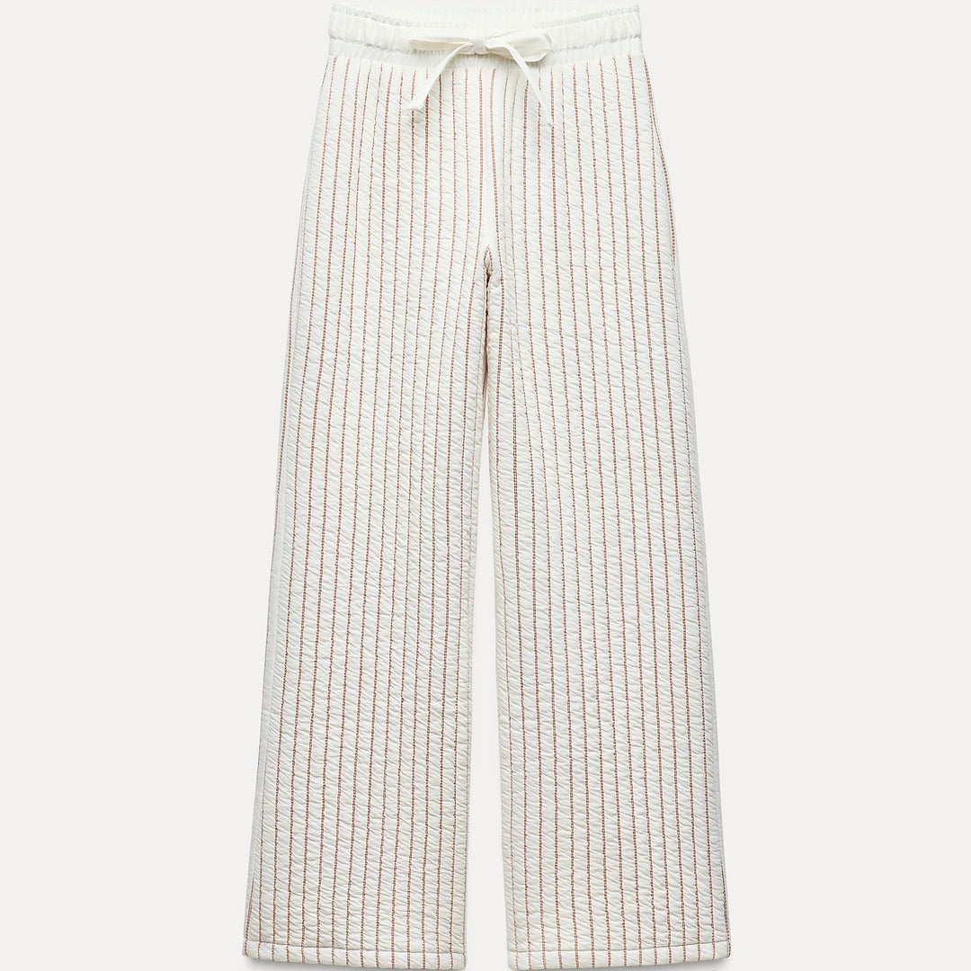 Moudda ZARA - Pantalon Large Rayé Matelassé - Tunisie 1