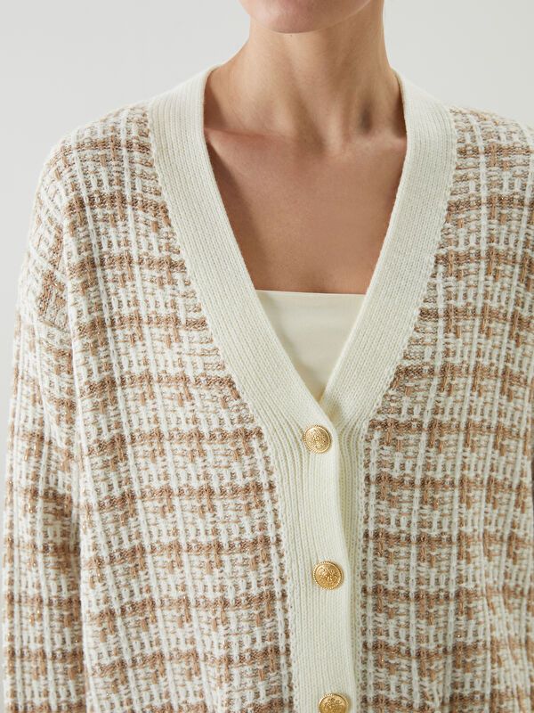 Moudda LC Waikiki - Cardigan tricot moyen Femme Brun clair - Tunisie 3