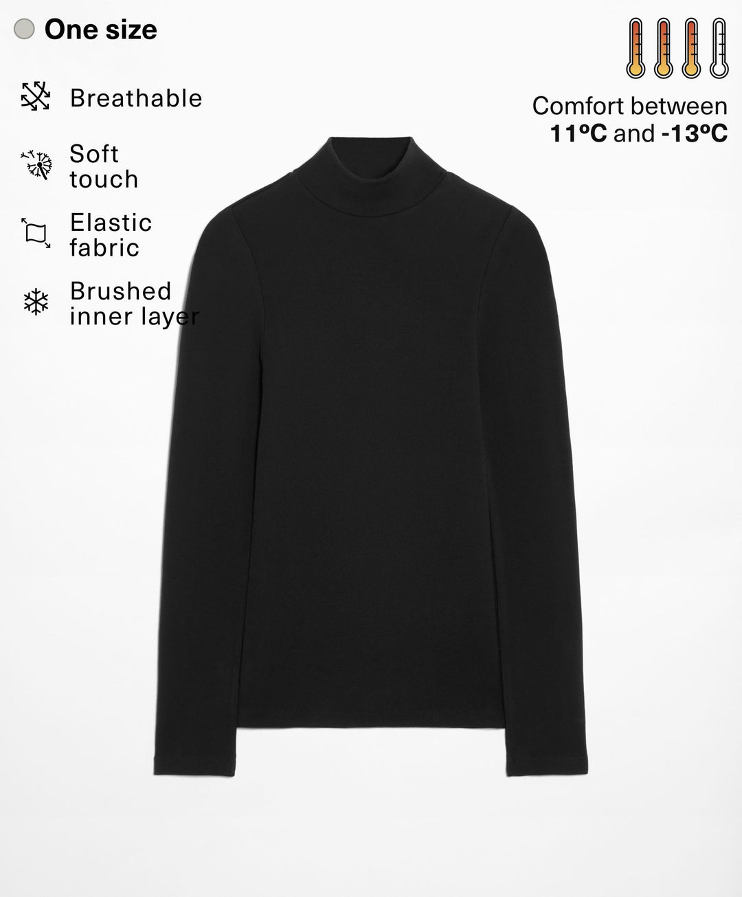 Moudda Oysho - Sous-Vêtement Base Layer Sans Coutures Col Roulé Extra Large - Tunisie 3
