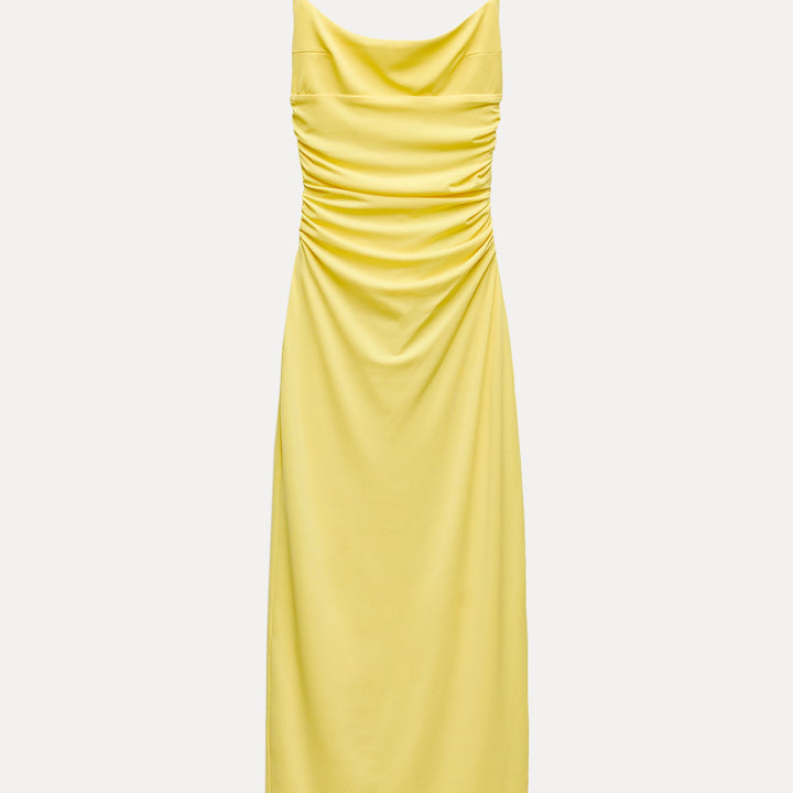 Moudda ZARA - Robe mi-longue maille fines bretelles encolure carrée liens dos - Tunisie 2