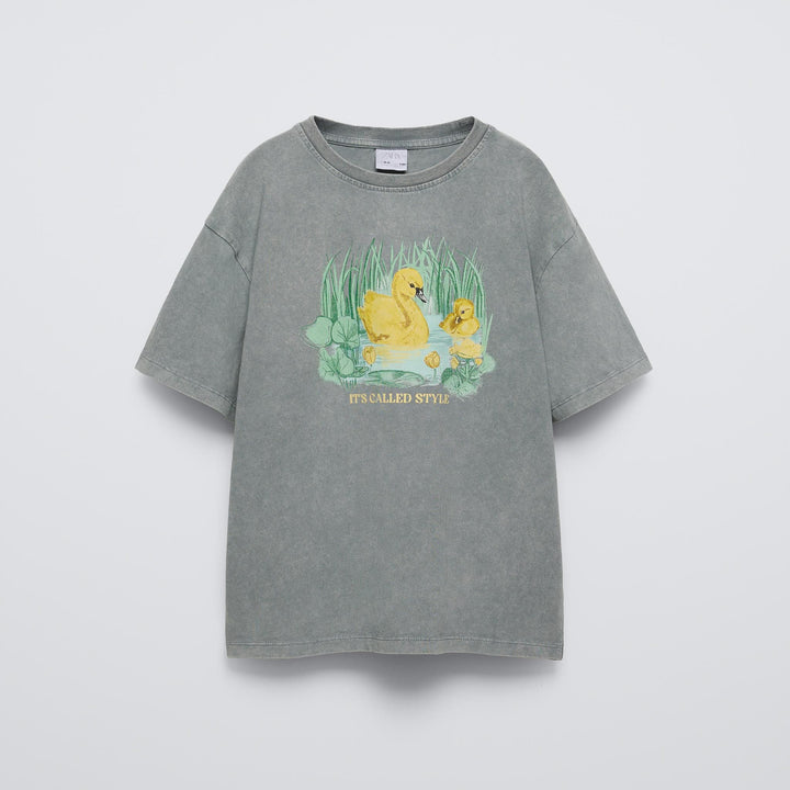 Moudda ZARA - T-shirt imprimé canetons délavé - Tunisie 1
