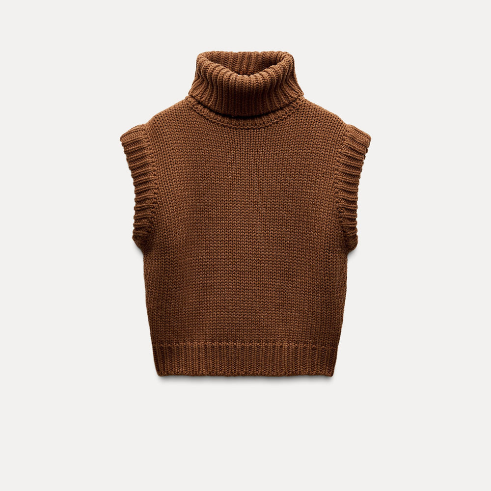 Moudda ZARA - Gilet col montant tricot épais - Tunisie 2
