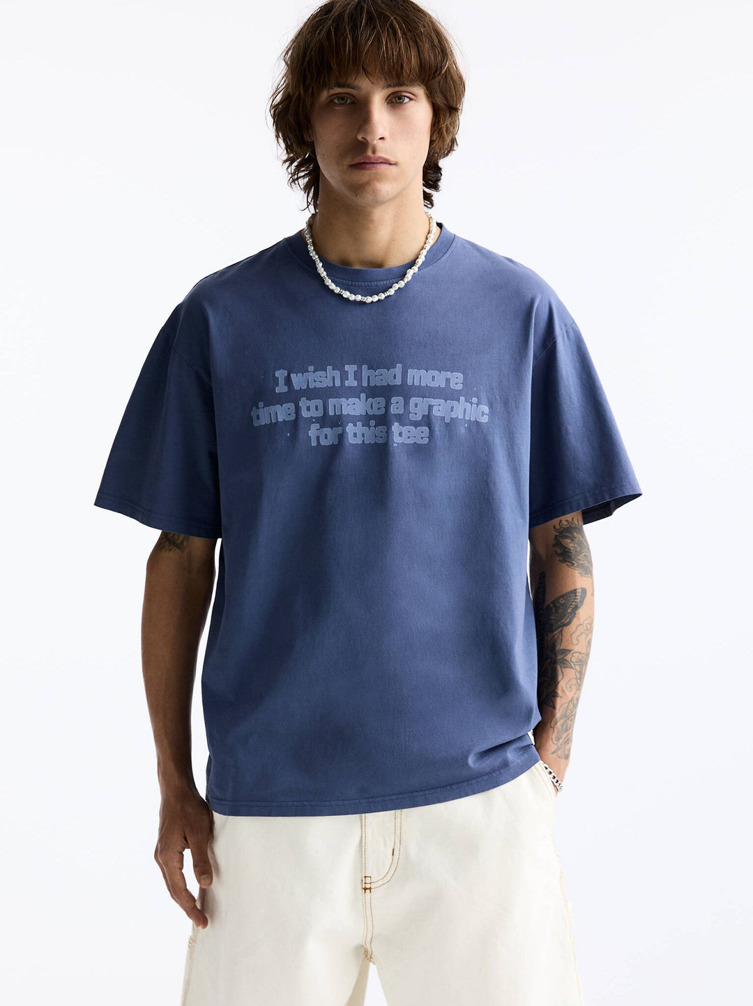 Moudda PULL & BEAR - T-Shirt STWD Lavé More Time Denim Wall - Tunisie 2