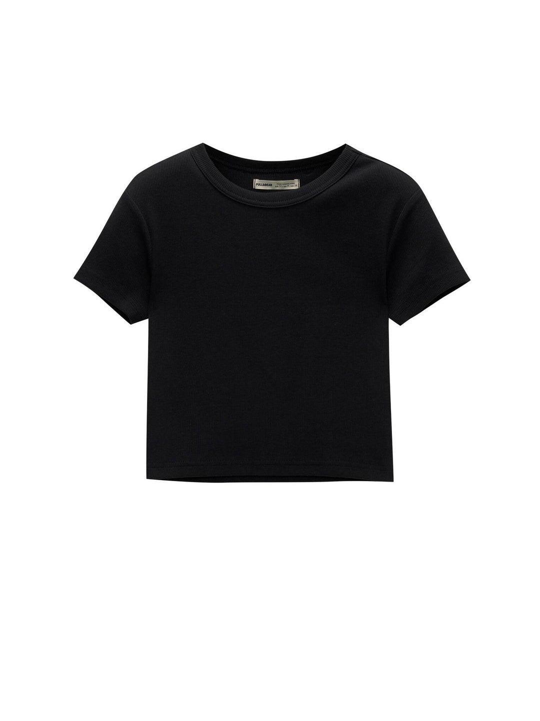 Moudda PULL & BEAR - T-Shirt Basique Crop Côtelé Encolure Ronde - Tunisie 5
