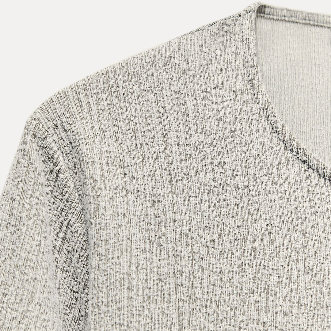 Moudda ZARA - Gris perlé – sweat nœud texture brossée coordonné - Tunisie 3