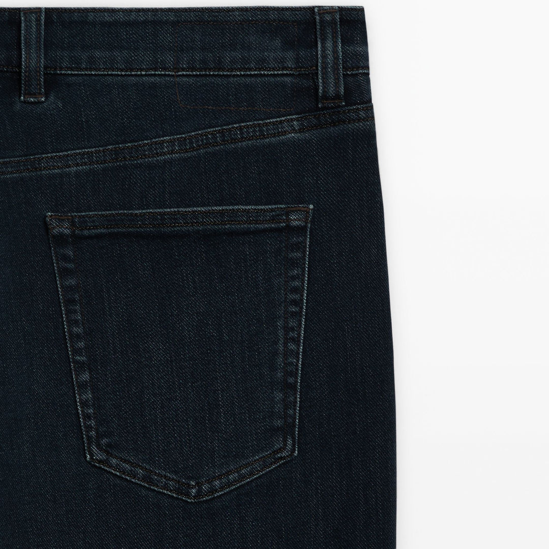 Moudda Massimo Dutti - Pantalon jean brossé bleu noir coupe slim - Tunisie 7