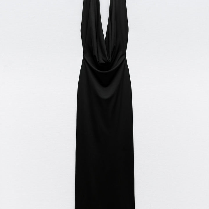 Moudda ZARA - Robe mi-longue maille col licou drapée dos ouvert - Tunisie 2
