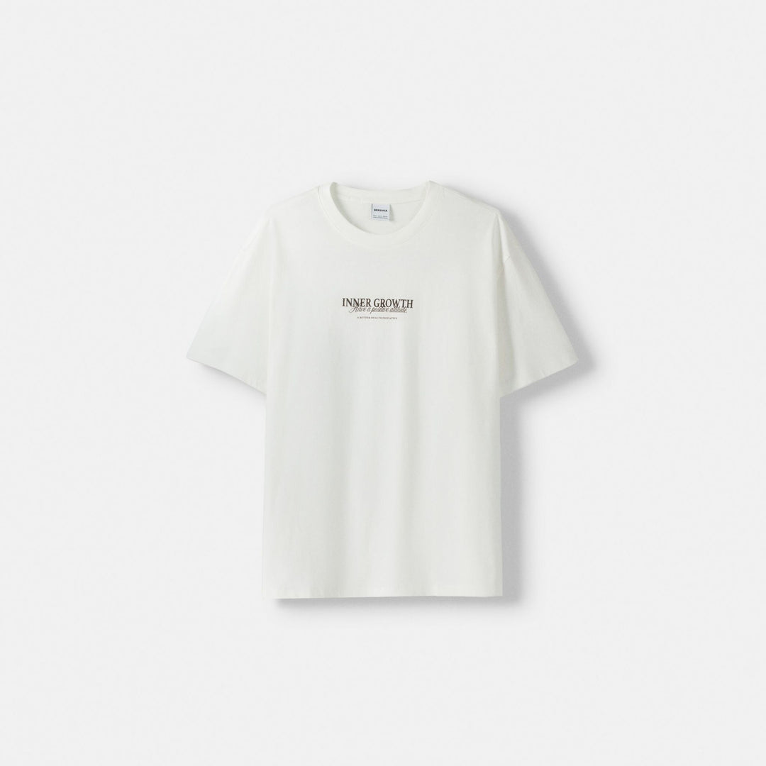 Moudda BERSHKA - T-shirt Boxy Imprimé Inner Growth - Tunisie 1