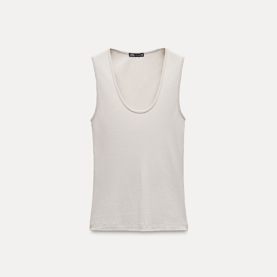 Moudda ZARA - T-shirt Côtelé Viscose et Polyester - Tunisie 2