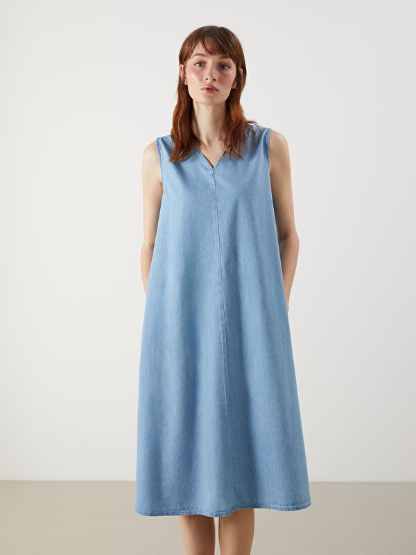 Moudda LC Waikiki - Robe en denim manches courtes pour Femme - Tunisie 2