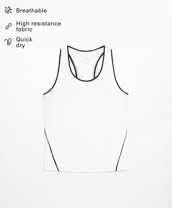 Moudda Oysho - T-Shirt Technique Padel avec Passepoil - Tunisie 1
