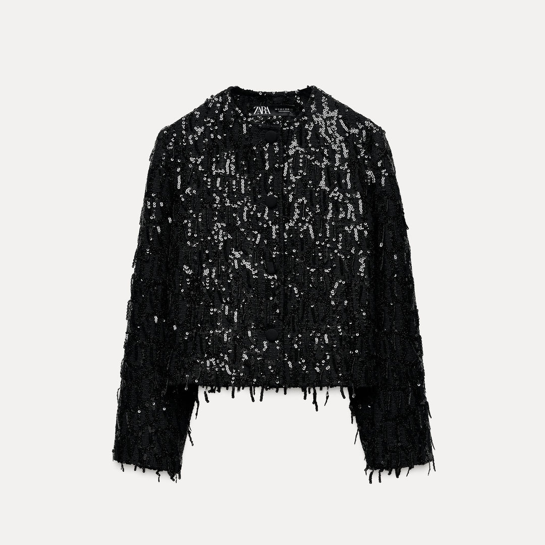 Moudda ZARA - Veste pailletée noire de fête - Tunisie 1