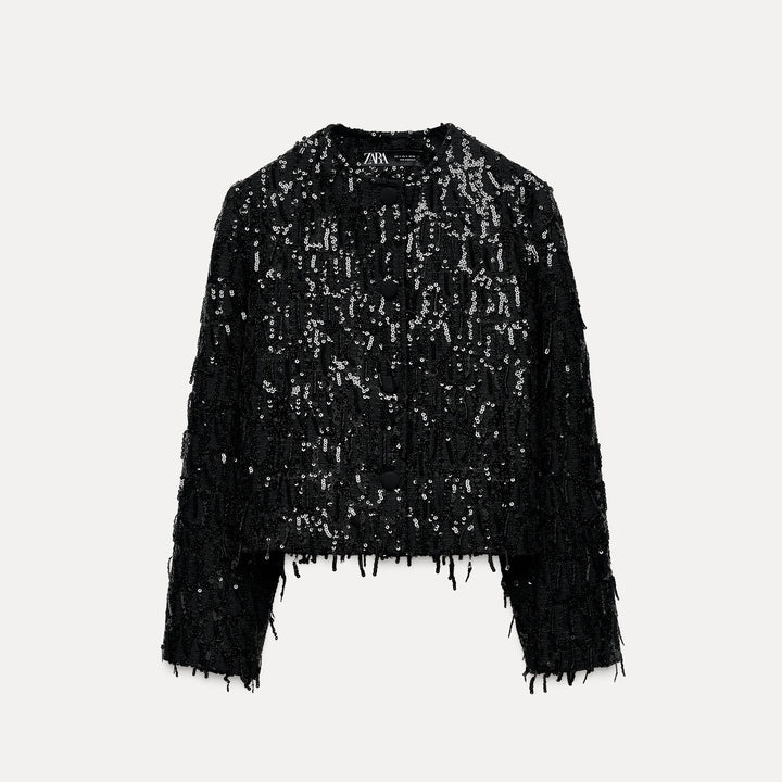 Moudda ZARA - Veste pailletée noire de fête - Tunisie 1