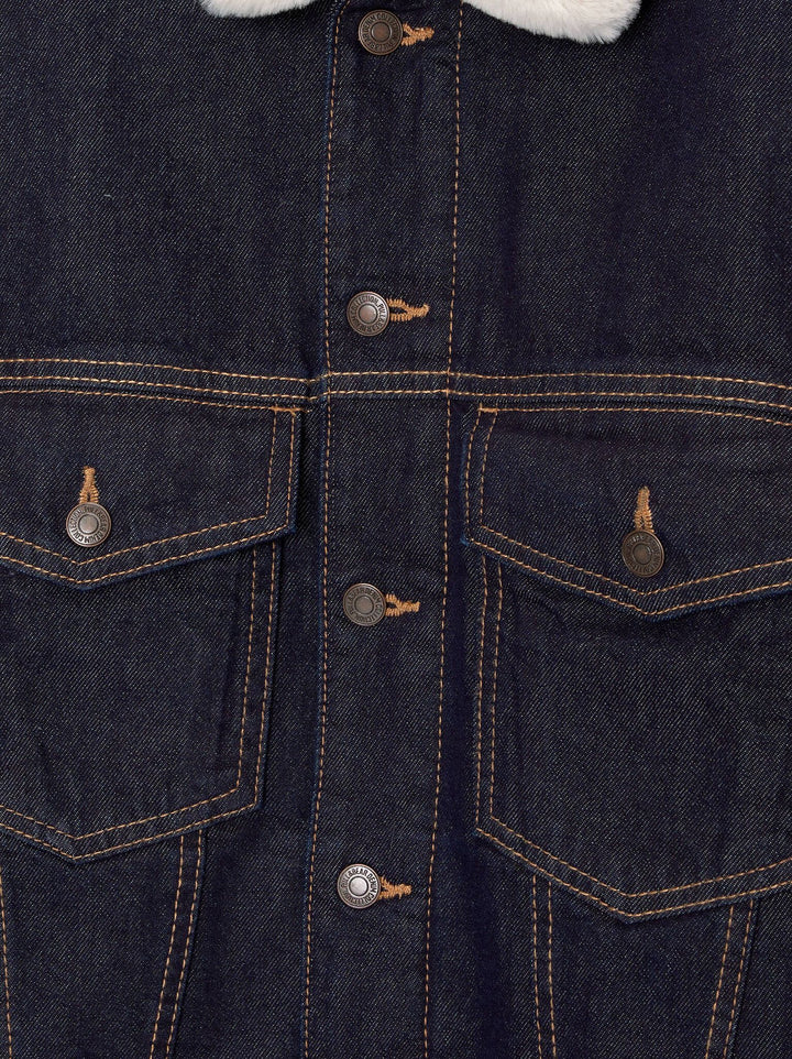 Moudda PULL & BEAR - Veste Denim Teddy Indigo Rinse - Tunisie 3