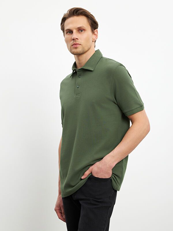 Moudda LC Waikiki - T-shirt col polo basique manches courtes en jersey pour Homme - Tunisie 1