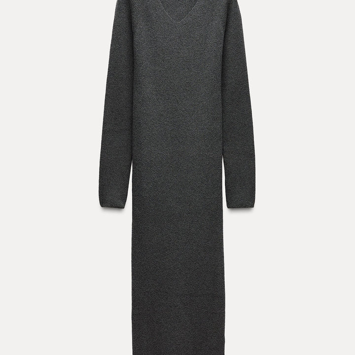 Moudda ZARA - Robe longue encolure en V, maille bouclée - Tunisie 2