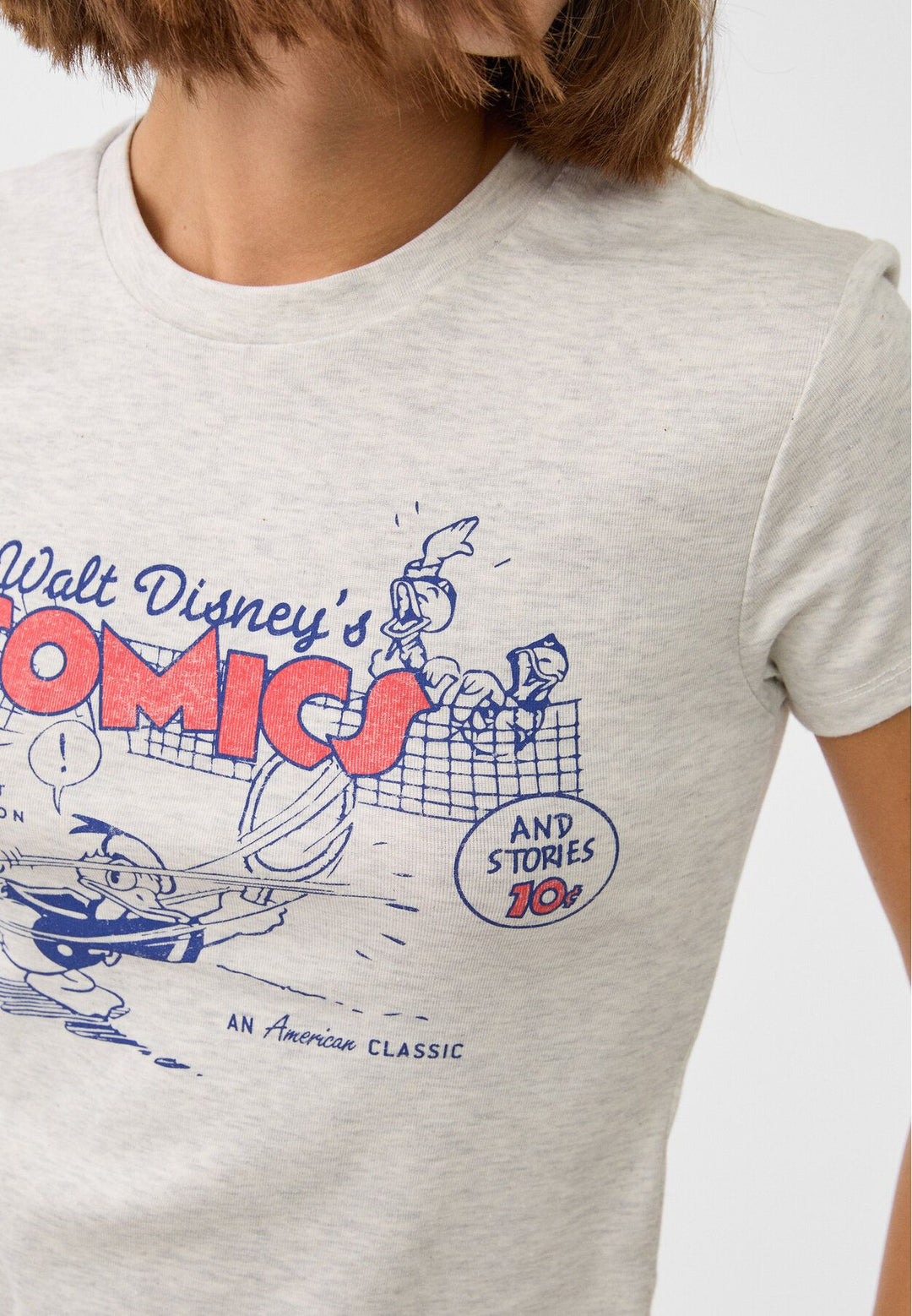Moudda STRADIVARIUS - T-Shirt Mickey Gris Chiné avec Contrastes Vifs - Tunisie 4