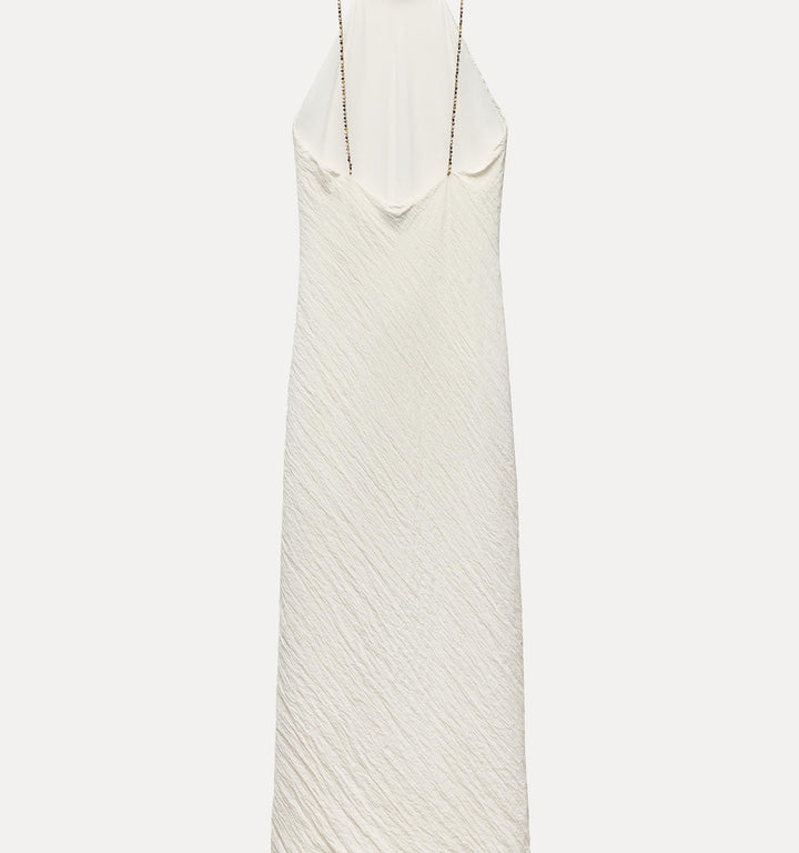 Moudda ZARA - Robe mi-longue en satin froissé, dos nu fantaisie - Tunisie 2